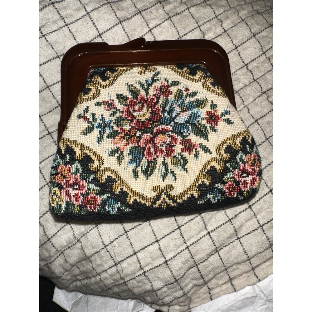 Vintage Floral Embroidered Tapestry‎ Coin Purse Change Purse Bag B9